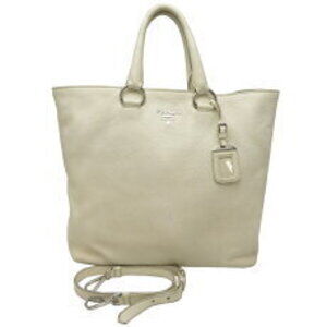 Prada Tote Bag White Leather